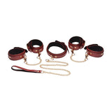 6 Pc Bondage Set Burgundy - Naughty by Nature Adult Store