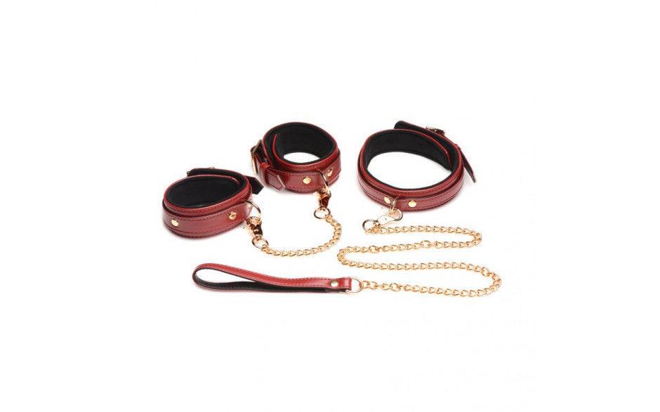 6 Pc Bondage Set Burgundy - Naughty by Nature Adult Store