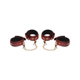 6 Pc PU Leather Bondage Set Burgundy - Adult Toys