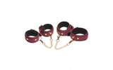 6 Pc Velvet Bondage Set Burgundy - Adult Toys