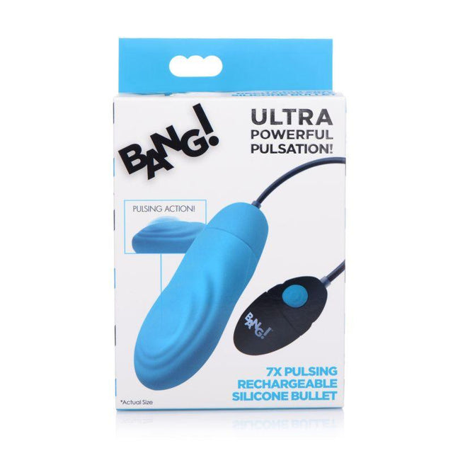 7X Pulsing Rechargeable Bullet Blue - Naughty by Nature Adult Store