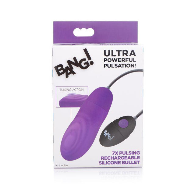 7X Pulsing Rechargeable Bullet Purple - Naughty by Nature Adult Store