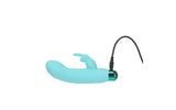 Alices Bunny Rechargeable Bullet w Rabbit Sleeve Teal - Adult Toys