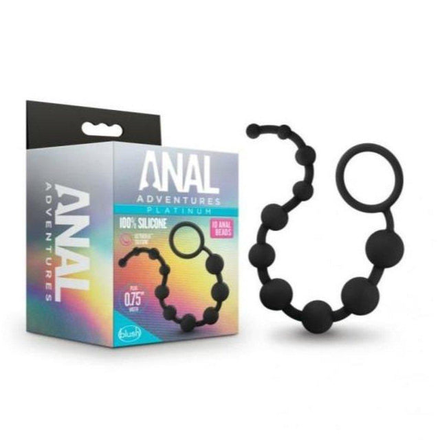 Anal Adventures Platinum Silicone 10 Anal Beads - Naughty by Nature Adult Store