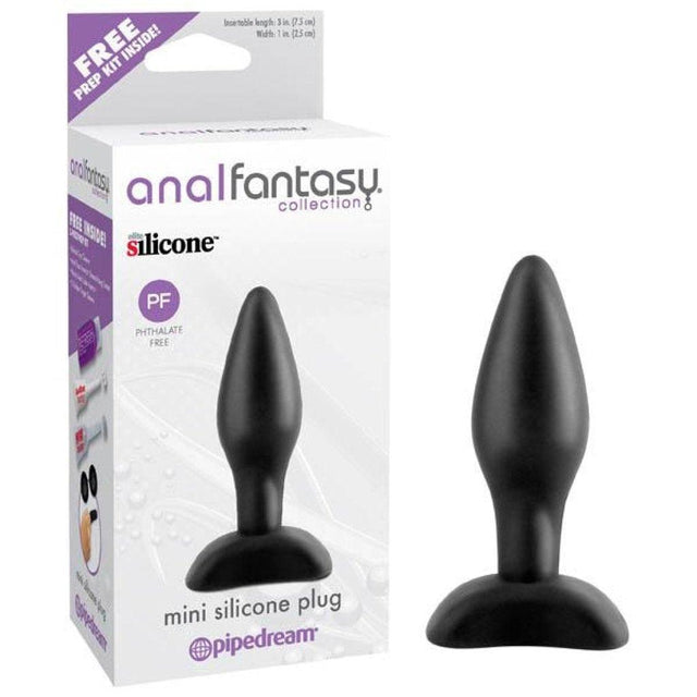 Anal Fantasy Collection Mini Silicone Plug - Black 7.5 cm (3'') Butt Plug - Naughty by Nature Adult Store