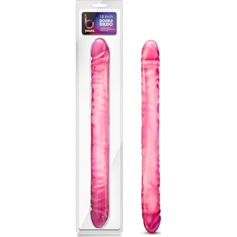 B Yours Double Dildo Pink 18in - Naughty by Nature Adult Store