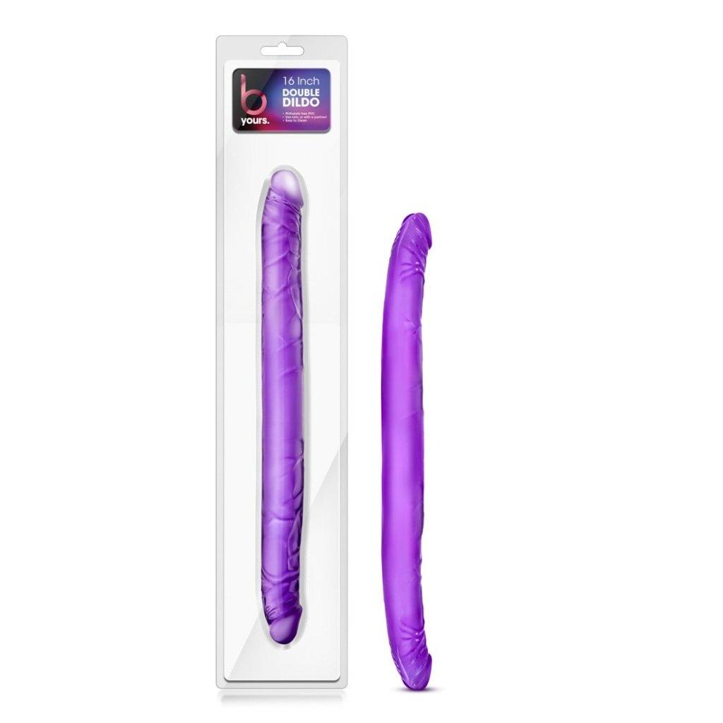 B Yours Double Dildo Purple 16in - Naughty by Nature Adult Store