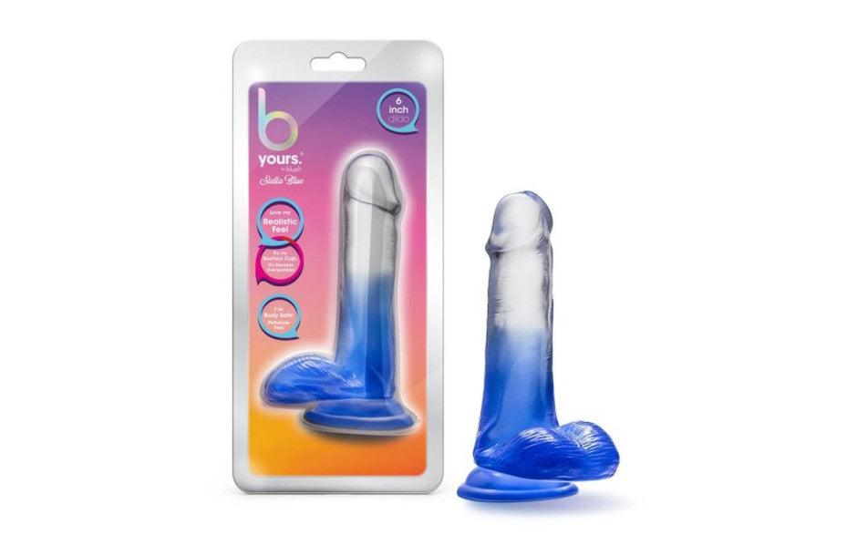B Yours Morning Dew 6in Dildo Stella Blue - Adult Toys