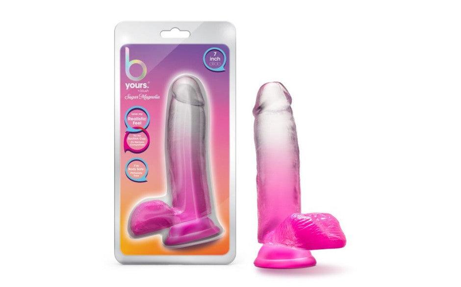 B Yours Sugar Magnolia 7in Dildo Fuchsia - Naughty by Nature Adult Store