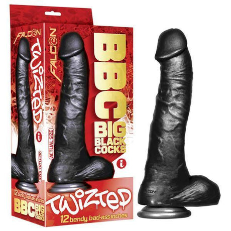 Big Black Cocks Twizted 12 Inch Dildo – Large Black Twisted Dong - DONGS