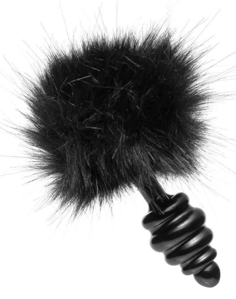 Black Bunny Tail Anal Plug - Adult Toys