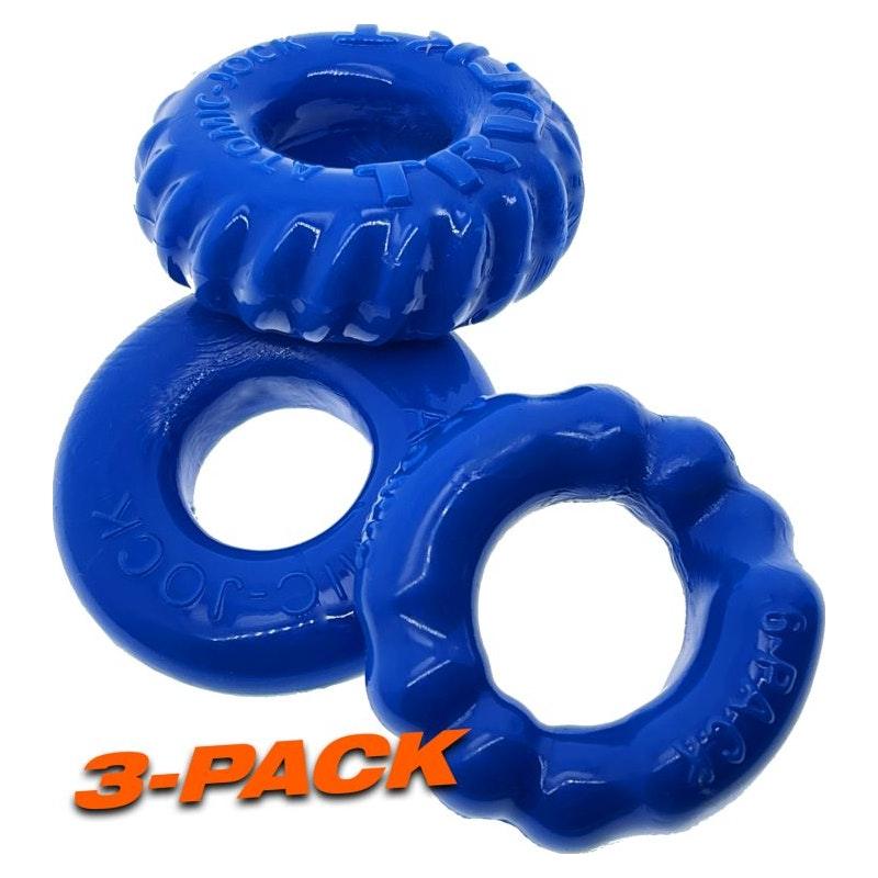 Bonemaker 3 Pc Cockring Set Pool Blue - Naughty by Nature Adult Store