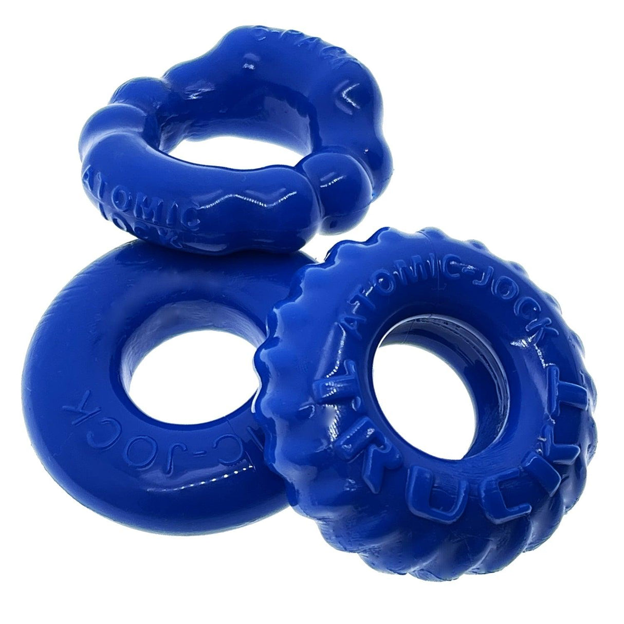 Bonemaker 3 Pc Cockring Set Pool Blue - Naughty by Nature Adult Store