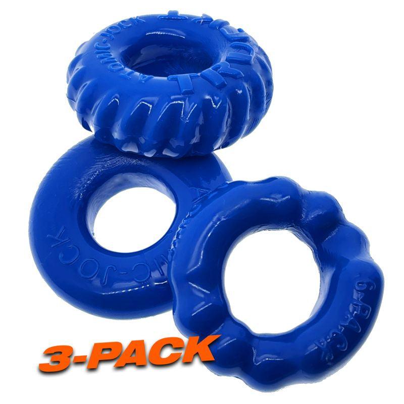 Bonemaker 3 Pc Cockring Set Pool Blue - Naughty by Nature Adult Store