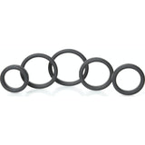 Boneyard Silicone Ring 5 Pc Kit Black - Adult Toys
