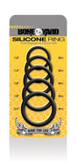 Boneyard Silicone Ring 5 Pc Kit Black - Adult Toys