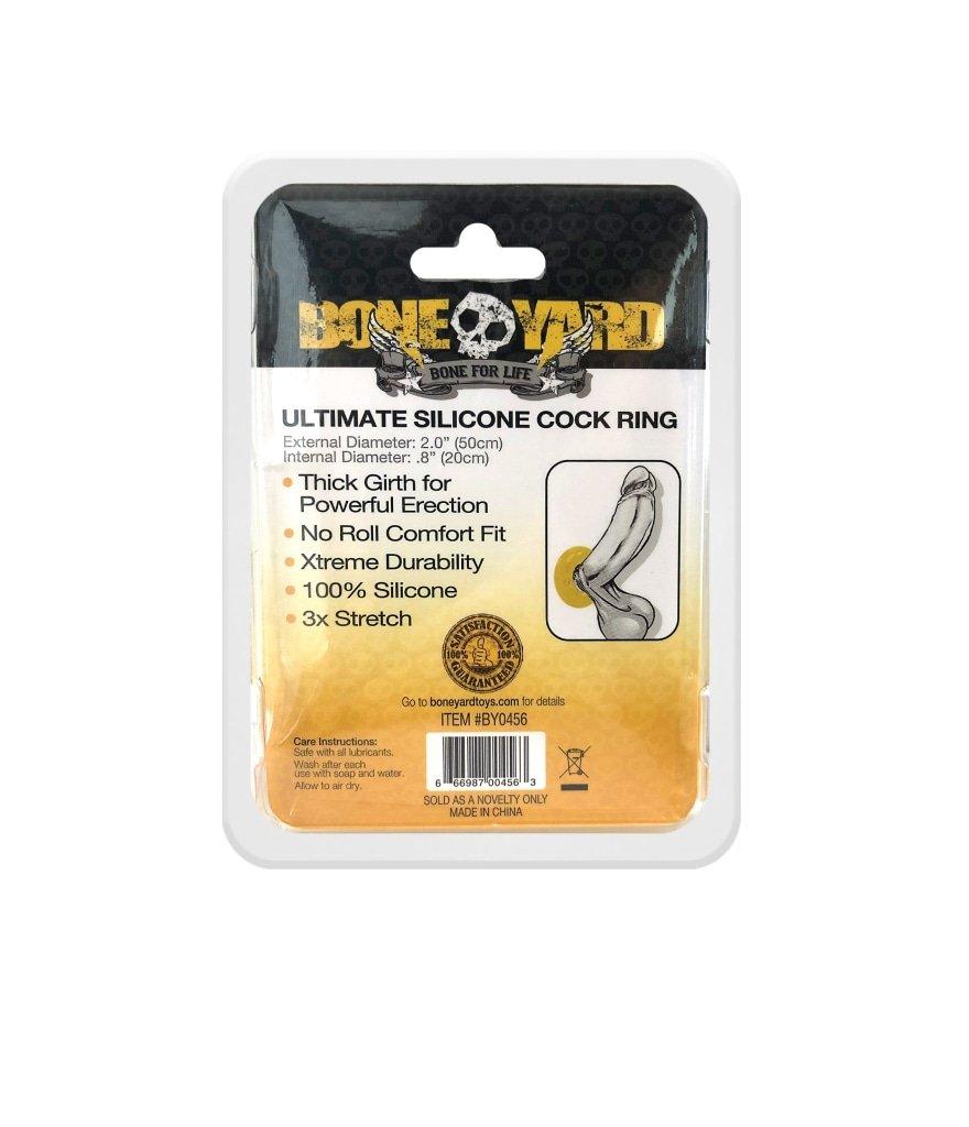 Boneyard Ultimate Silicone Cock Ring – Yellow Durable Stretch Ring - Adult Toys