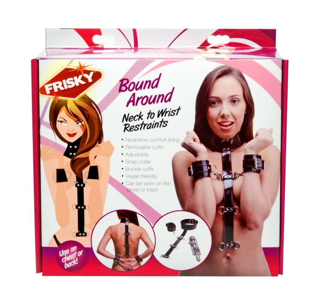 Bound Around Neck to Wrist Restraints - Adult Toys