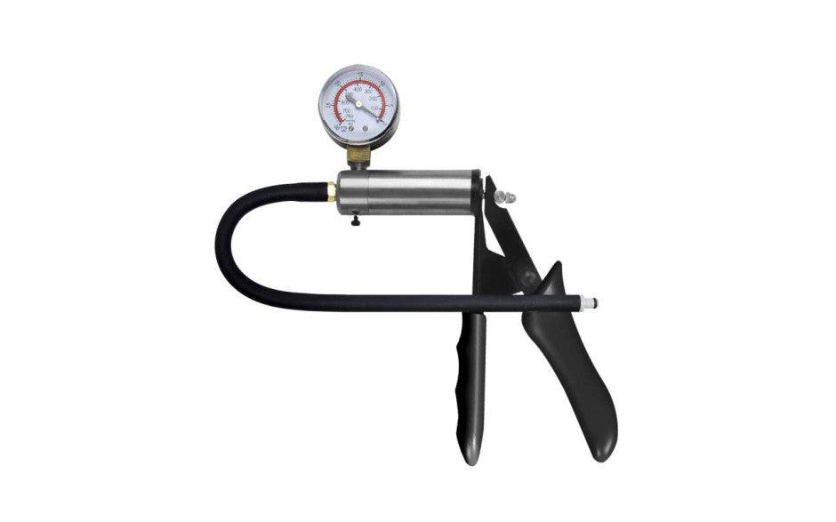 Brass Pistol Pump with Gauge and Hose - Adult Toys