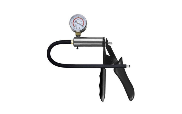 Brass Pistol Pump with Gauge and Hose - Adult Toys