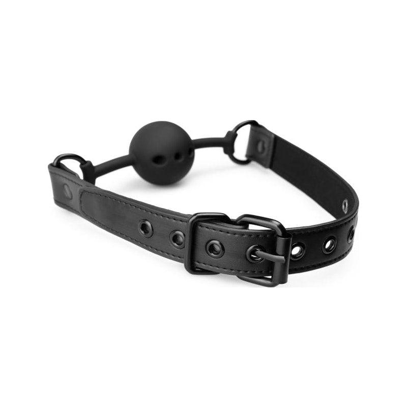 Breathable Silicone Ball Gag Black - Adult Toys