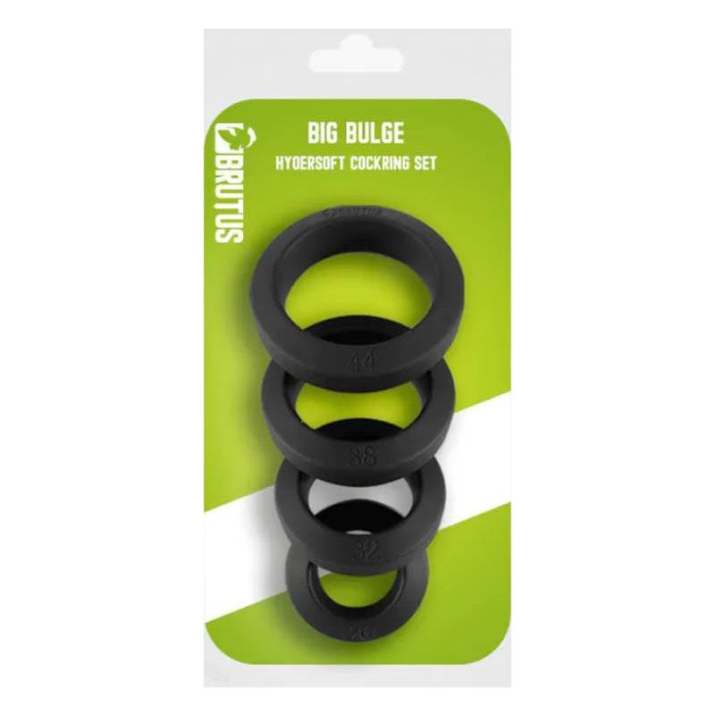 Brutus Big Bulge Silicone Cock Ring 4 Pc Set - Adult Toys