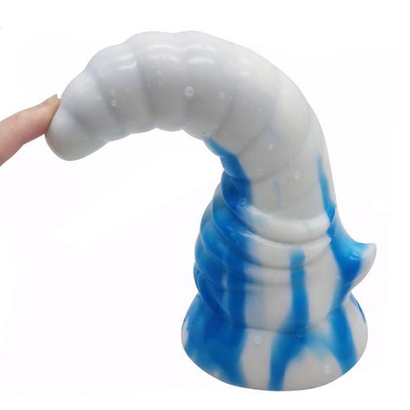 Bull Horn Dildo Blue/White - Naughty by Nature Adult Store