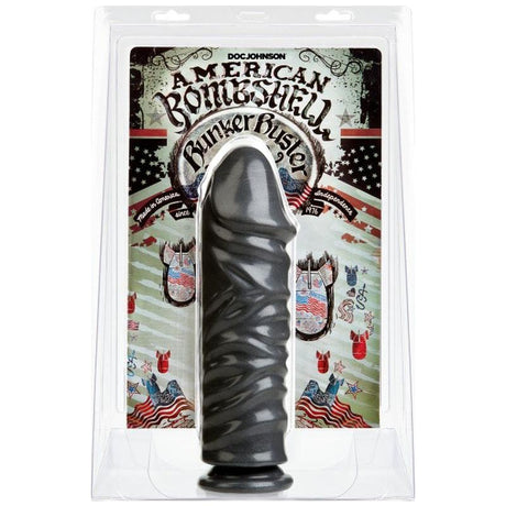 Bunker Buster 10.7in Anal Dildo Gun Metal - Adult Toys