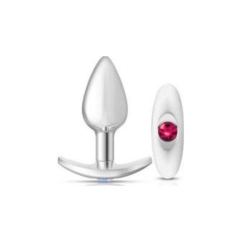 Cheeky Charms Silver Anchor Butt Plug w Clear and Teal Jewel Kit - Adult Toys