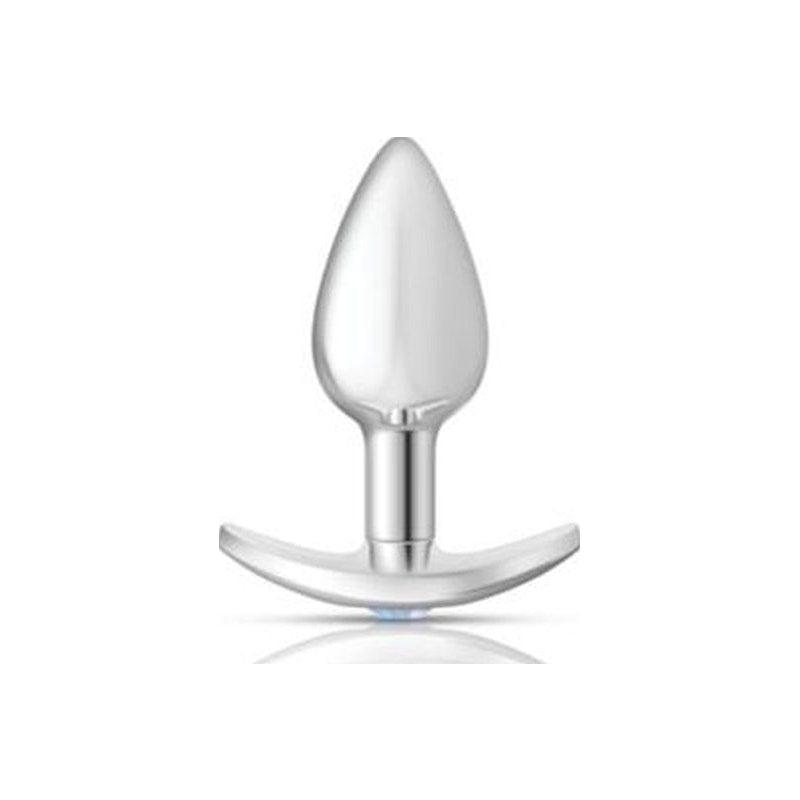 Cheeky Charms Silver Anchor Butt Plug w Clear and Teal Jewel Kit - Adult Toys