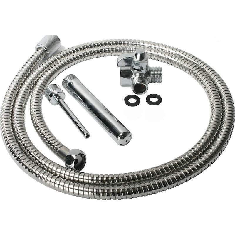 CleanStream Shower Enema System – Metal Hose with 2 Nozzle Attachments - Adult Toys