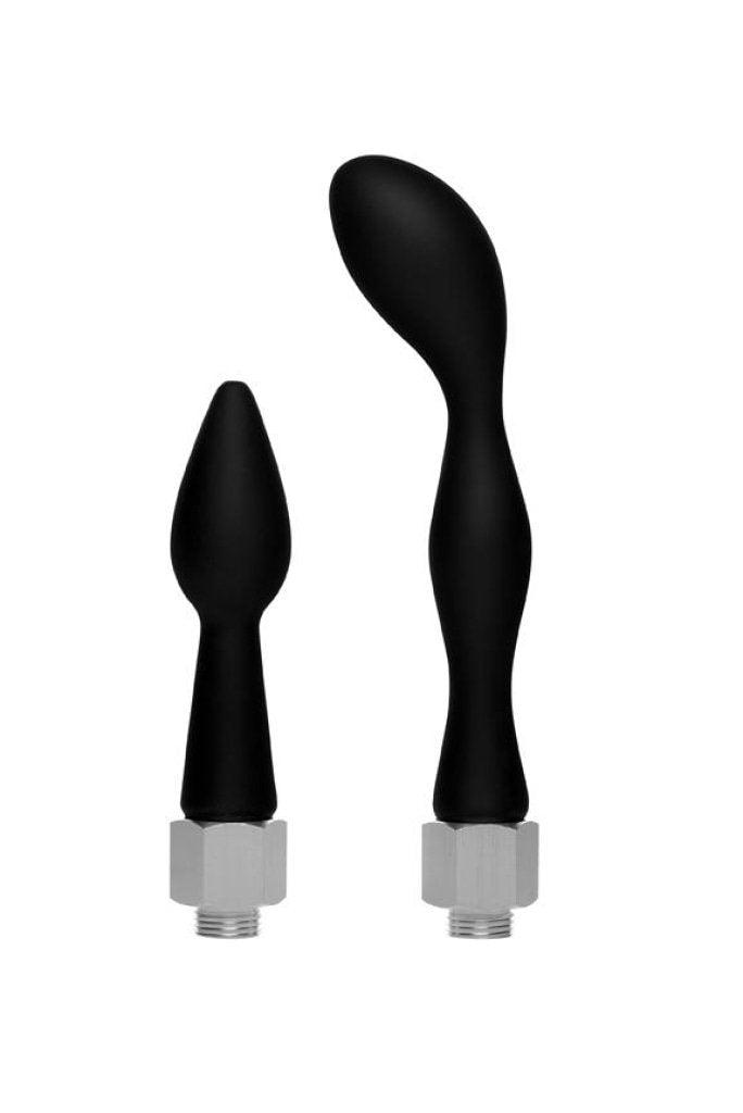 CleanStream Silicone Enema Attachment Set – Black Nozzle Tips | 2 Pack - Adult Toys