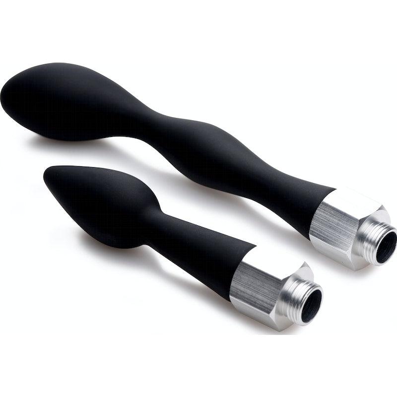 CleanStream Silicone Enema Attachment Set – Black Nozzle Tips | 2 Pack - Adult Toys
