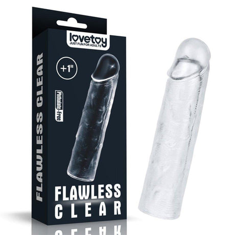 Clear Penis Extender Sleeve Plus 1in - Naughty by Nature Adult Store