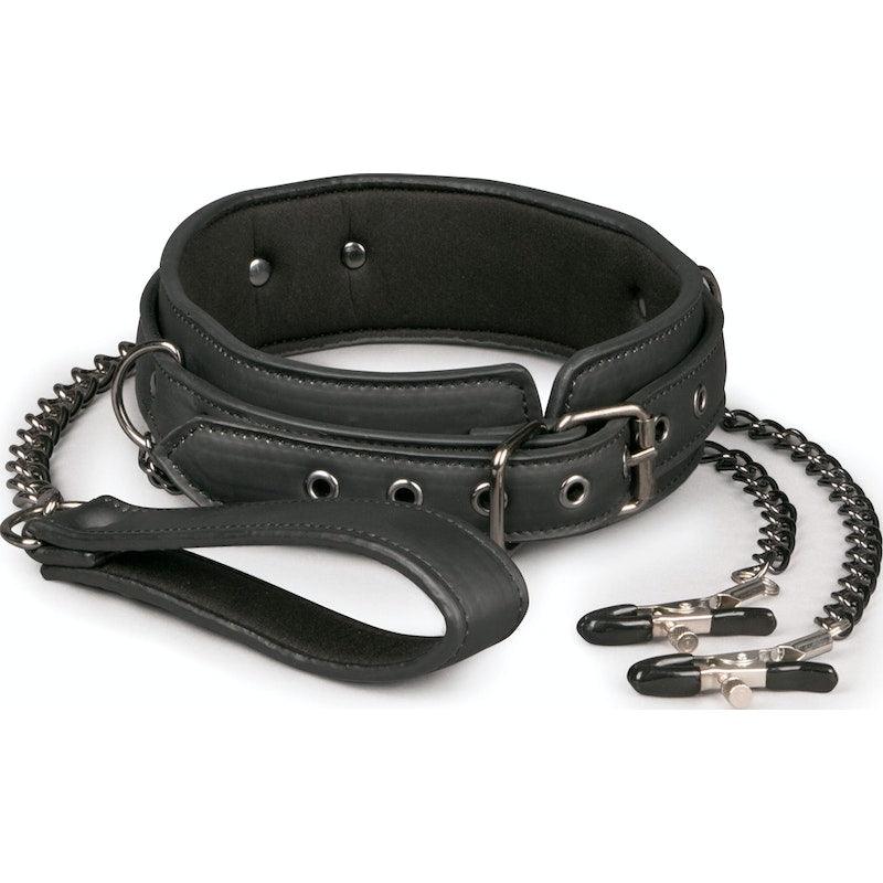 Collar With Nipple Chains - Adult Toys