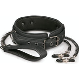 Collar With Nipple Chains - Adult Toys
