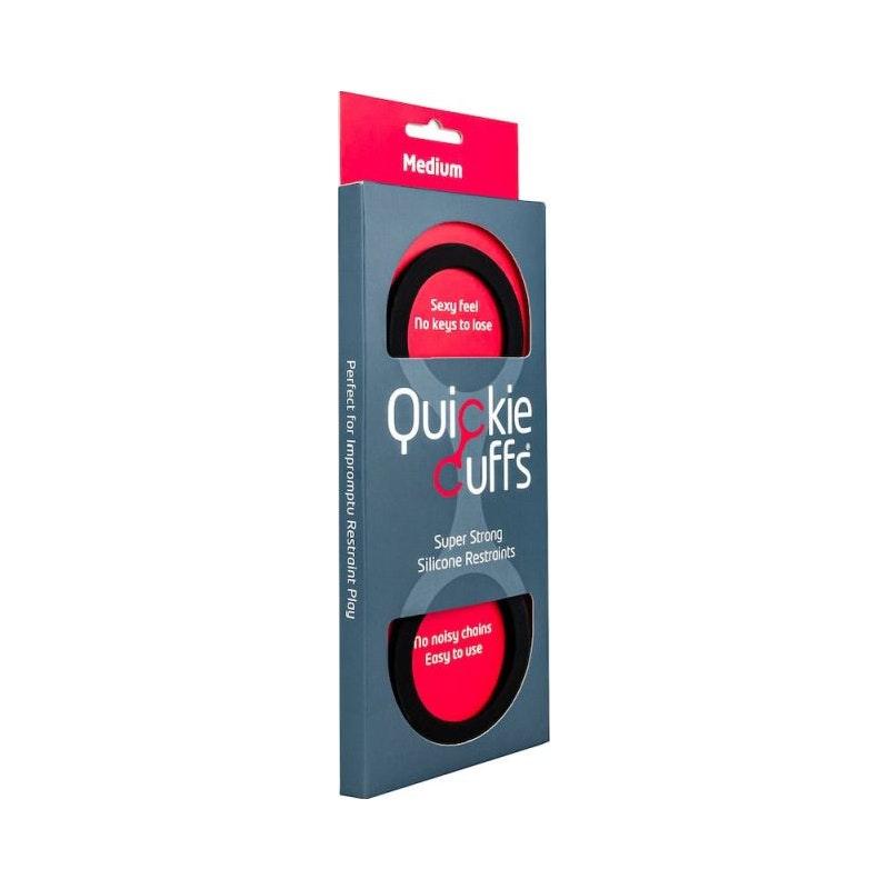 CreativeC Quickie Cuffs – Black Silicone Bondage Handcuffs (Medium) - Adult Toys
