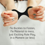 CreativeC Quickie Cuffs – Black Silicone Bondage Handcuffs (Medium) - Adult Toys
