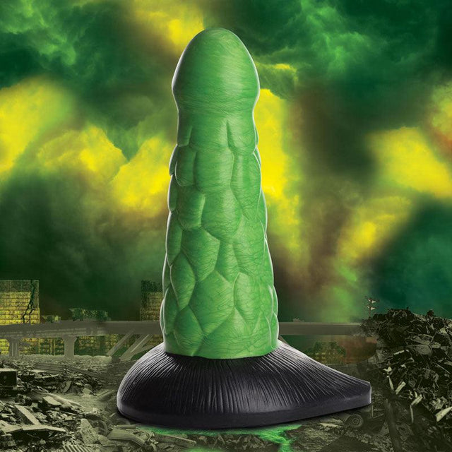 Creature Cocks Radioactive Reptile Thick Scaly Silicone Dildo - Green 19 cm Dildo - Naughty by Nature Adult Store