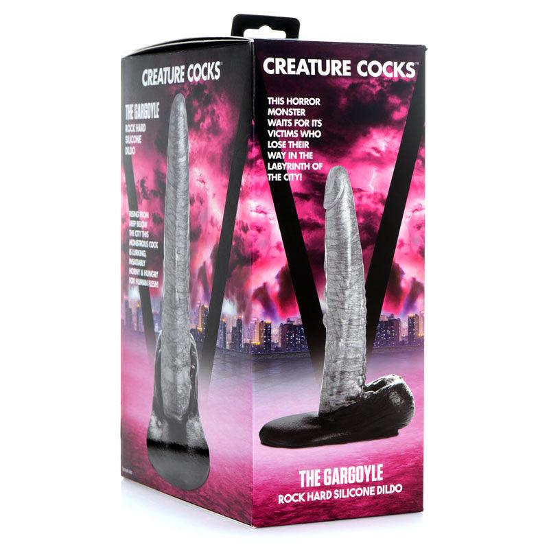 Creature Cocks The Gargoyle Rock Hard Silicone Dildo - Silver 23.6 cm Dildo - DONGS