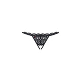 Crotchless Lace Thong 831 Black - Lingerie