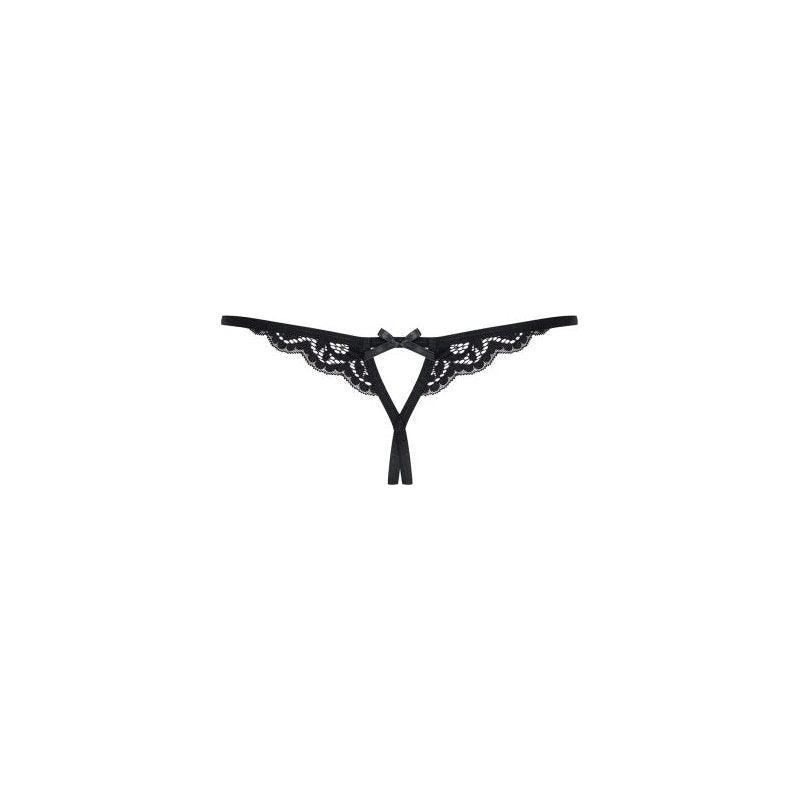 Crotchless Lace Thong 831 Black - Lingerie