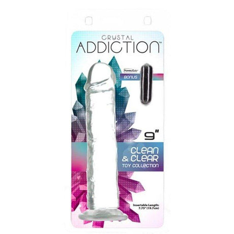 Crystal Dildo Straight 9in Clear - Adult Toys