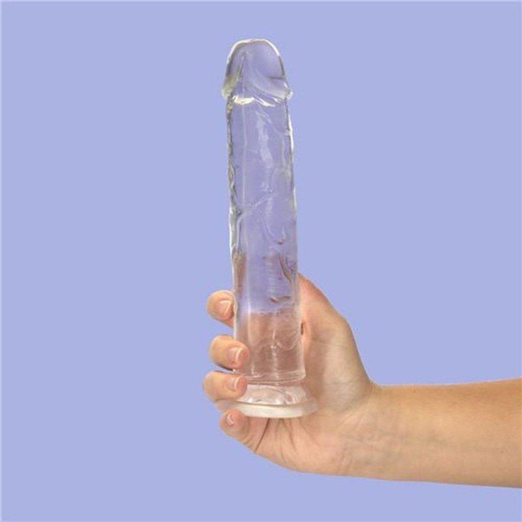 Crystal Dildo Straight 9in Clear - Adult Toys