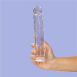 Crystal Dildo Straight 9in Clear - Adult Toys
