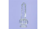 Crystal Dildo w Balls 8in Clear - Adult Toys