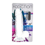 Crystal Dildo w Balls 8in Clear - Adult Toys