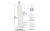Crystal Dildo w Balls 8in Clear - Adult Toys