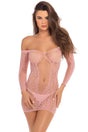 Demure Long Sleeve Mini Dress - Lingerie