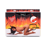 Devil Tail Anal Plug and Horn Set Black - Adult Toys